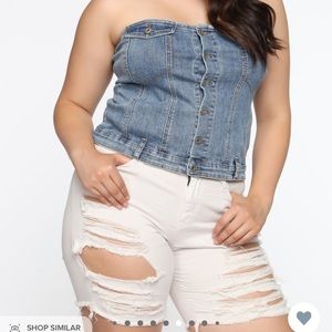 Denim tube top NWT XL
